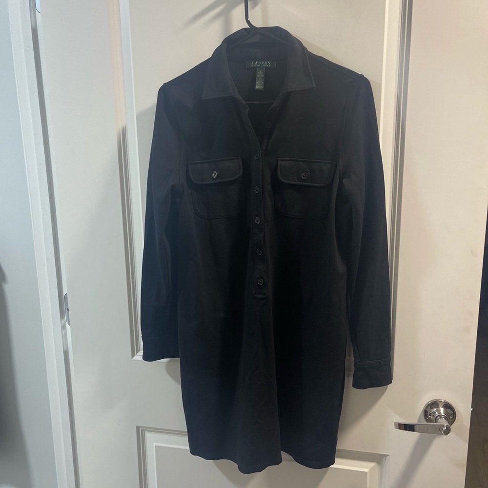 Ralph Lauren Black Long Sleeve Dress Size Medium Like New Condition Women's - Picture 1 of 7